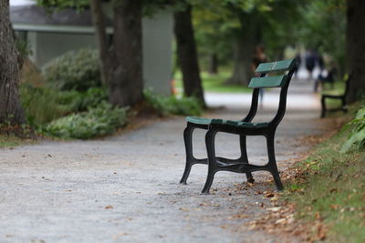 Empty bench in park