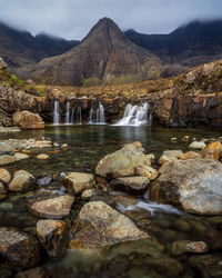 Scenic view of river flowing through rocks