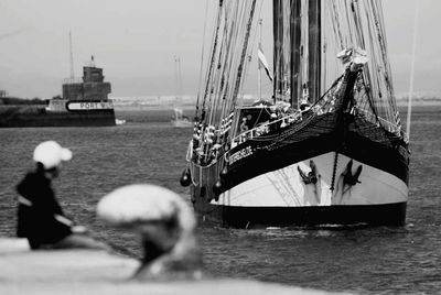 View of boats in sea