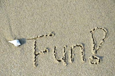 Fun text on sand