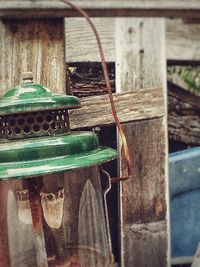 Close-up of empty bench