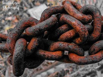 Close-up of rusty chain