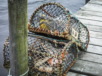 Lobster traps on jetty