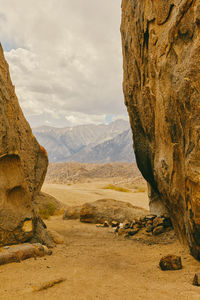 Boulders by camping site near foothills of alabama hills in california