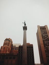 Low angle view of buildings against clear sky