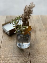 Close-up of glass vase on table