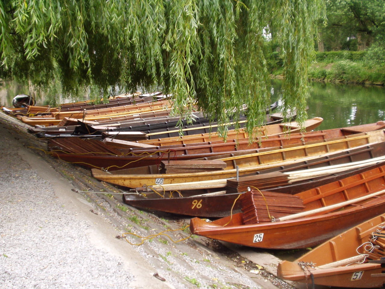 BOATS MOORED IN LAKE