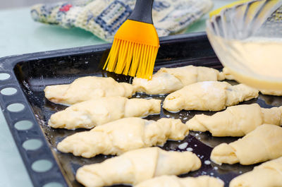 Close-up of fried food in tray