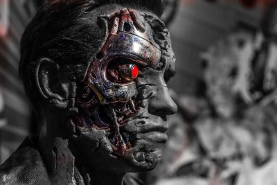 Close-up of red mask