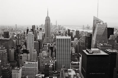 Cityscape against clear sky