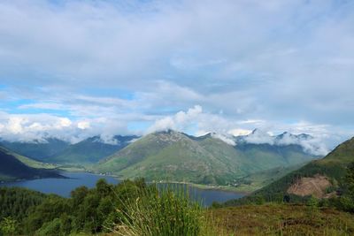 Scenic view of mountains against sky