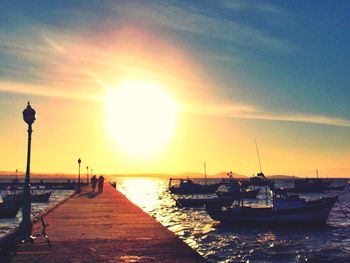 Scenic view of sea at sunset