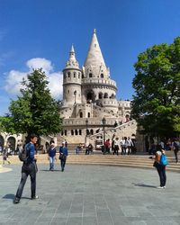 Tourists at a temple