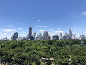 View of buildings in city against sky