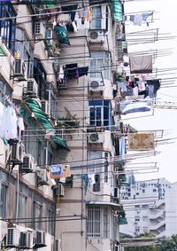 Low angle view of buildings in city