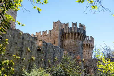 Old artillery appears from the wall of grand master of the knights in rhodes.