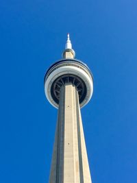 Low angle view of building against blue sky