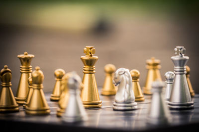 Close-up of chess pieces