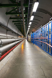 View of empty underground walkway