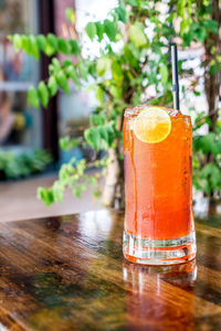 Close-up of drink on table