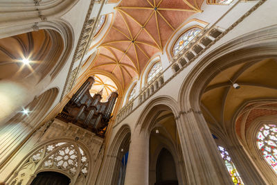 Low angle view of ceiling of historic building