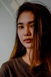 Close-up portrait of a beautiful young woman