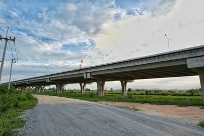 Bridge over road against sky