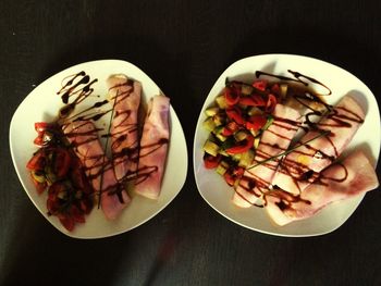 Close-up of food served in plate