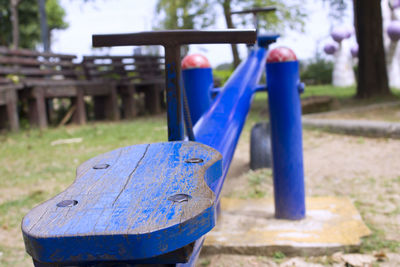 Close-up of empty playground