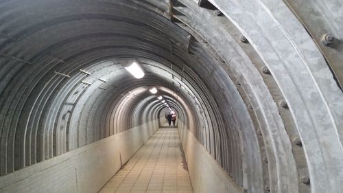 Interior of illuminated tunnel