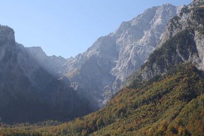 Scenic view of mountains against clear sky