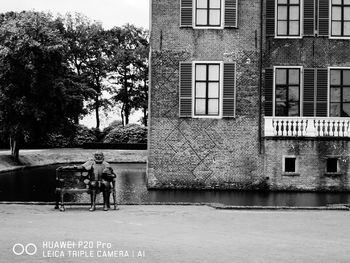 People in front of building