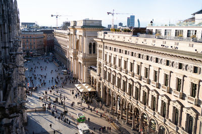 High angle view of buildings in city