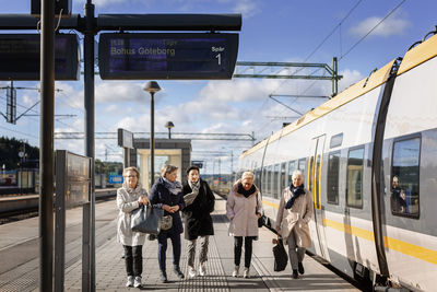 Passengers at train platform
