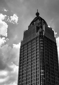 Low angle view of skyscrapers against sky