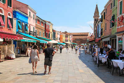 People on street in city