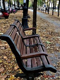 Empty bench in park