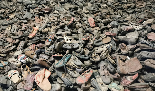 Shoes of murdered children in auschwitz 