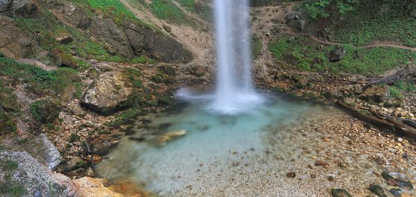 Scenic view of waterfall