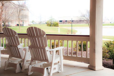 Adirondack chairs at porch