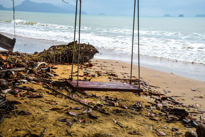 Scenic view of beach against sky