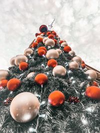 Low angle view of christmas decoration