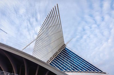 Low angle view of skyscraper against sky