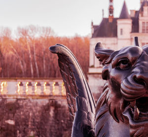 Close-up of horse statue