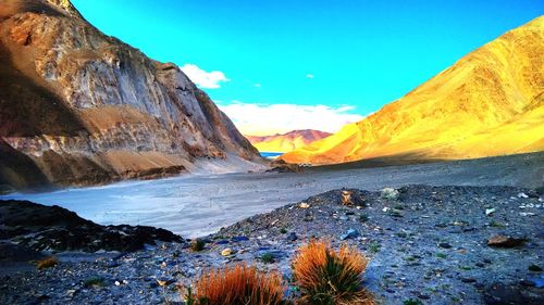 Scenic view of mountains against sky