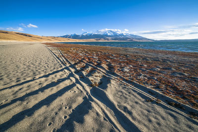 Scenic view of beach against sky