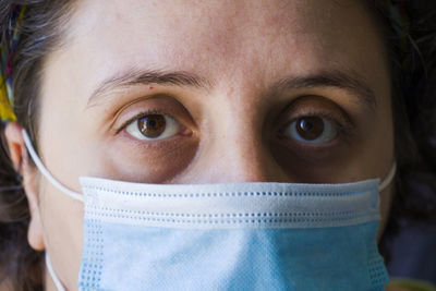 Portrait of young woman with face mask