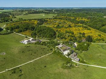 Aerial photo of nedre strandkær and molslaboratoriet, ebeltoft