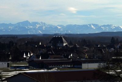 View of town against sky