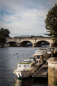 Bridge over river against sky